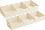 DIMJ Closet Storage Bins - Fabric Storage Baskets for Shelves, Collapsible Clothes Organizer with Handles for Purse, Toys, Bo
