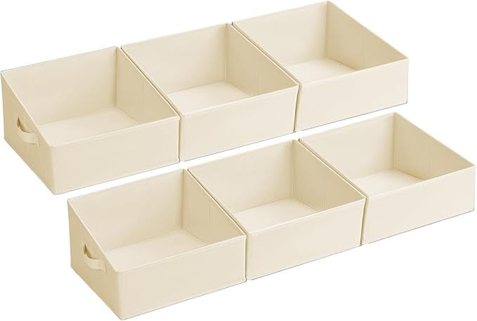 DIMJ Closet Storage Bins - Fabric Storage Baskets for Shelves, Collapsible Clothes Organizer with Handles for Purse, Toys, Bo