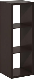 Furinno Cubicle Book Shelf, 3-Cube Bookshelf, Extra Thick Frame Horizontally & Vertically Reversible Bookcase with Open Back,