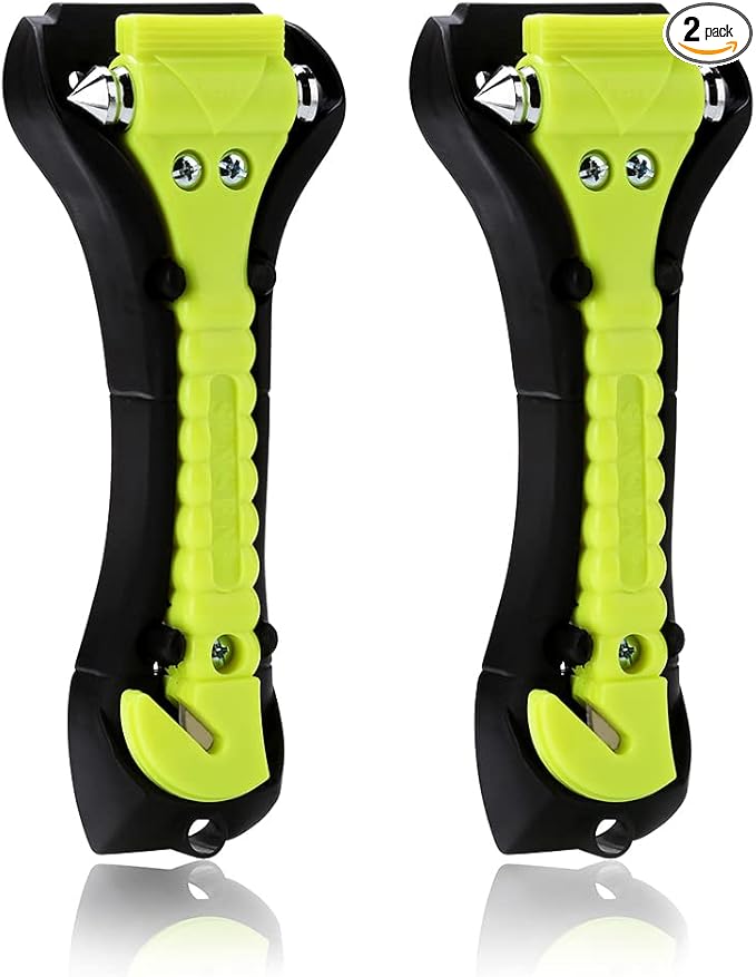 SINSEN Car Safety Hammer, Window Glass Hammer Breaker and Seatbelt Cutter, Emergency Automotive Escape Tool, 2-in-1 for Famil