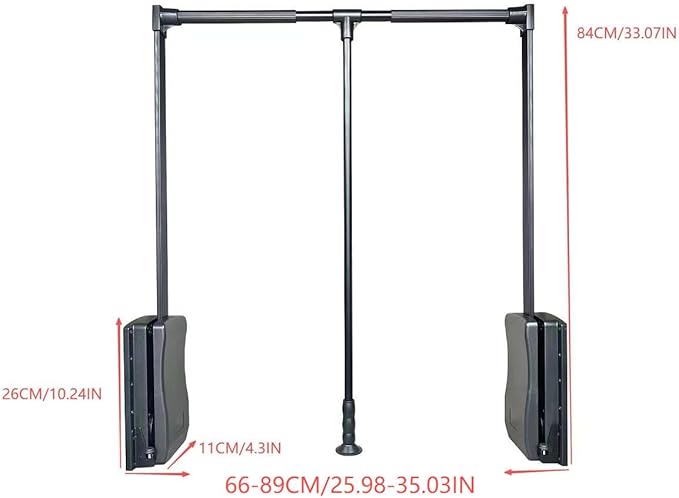 brand Wardrobe lift clothes rack,Pull Down Closet Rod for Hanging Clothes, Retractable Wardrobe Hanger for Cabinet, Aluminium