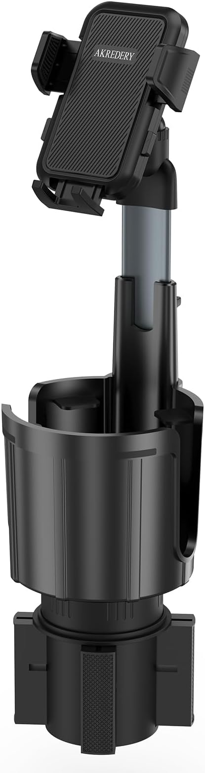 Car Phone Mount with Cup Holder Expander - Upgraded Anti-Shake 2-in-1 Cup Phone Holder for SUVS Trucks with Adjustable Alumin