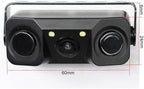Polarlander 3 in 1 Rear View Camera Waterproof Video Parking Sensor Car Reverse Backup Camerawith 2 Radar Detector Sensors Bi