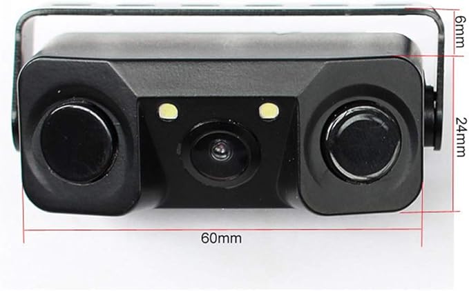 Polarlander 3 in 1 Rear View Camera Waterproof Video Parking Sensor Car Reverse Backup Camerawith 2 Radar Detector Sensors Bi
