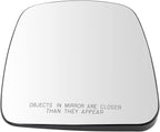 TRQ Passenger Side Mirror Glass Heated For Factory Equipped Mirrors Compatible with 03-07 Chevrolet Express 03-07 GMC Savana 