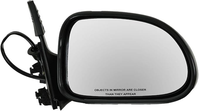 TRQ 2 Piece Driver and Passenger Side Mirror Assembly Set Electric Adjustment Non-Heated No Memory Black Compatible with 2001