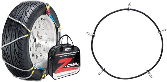 Security Chain Company Traction Chain Bundle - Z-579 Z-Chain Extreme Performance Cable Tire Traction Chains (Set of 2) and Qu