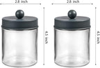 Amolliar 4 Pack Apothecary Jars Bathroom Vanity Storage Organizer Set -Countertop Canister with Stainless Steel Lids &Cute St