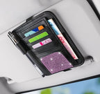 Bling Car Sun Visor Organizer, Rhinestone Multi-Pocket Truck Visor Organizer Pouch with Visor Pen Holder,Glasses Holder,Universal Sunvisor Organizers for Most Cars SUVs -Pink