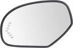 TRQ Mirror Glass w/Backing Plate Heated Driver Side Compatible with Cadillac Chevy GMC SUV