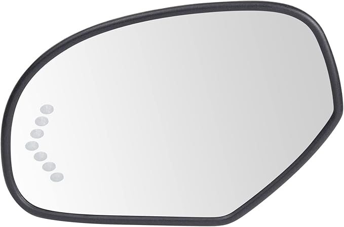 TRQ Mirror Glass w/Backing Plate Heated Driver Side Compatible with Cadillac Chevy GMC SUV