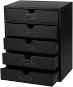 Wooden Storage Box with 5 Drawers Apothecary Drawers Vintage Wooden Drawers Wood Desktop Organizer with Drawers Countertop Dr