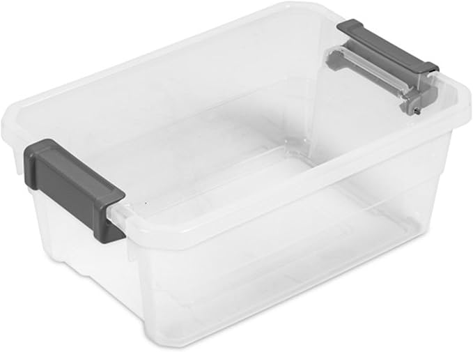 Sterilite 24-Pack Modular Stacker Box, Durable Clear Plastic Storage Bins with Latching Lids, 16 Quart - Stackable Organizing