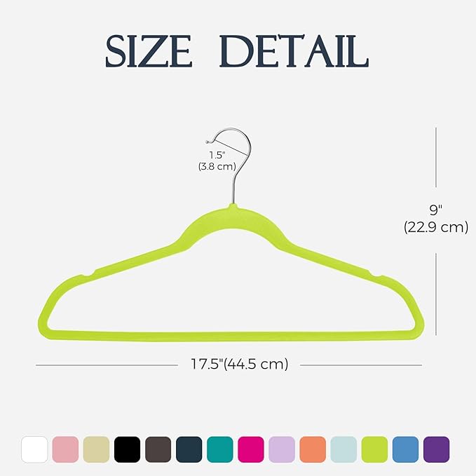 HOUSE DAY Vibrant Green Velvet Hangers 60 Pack, Non Slip Clothes Felt Hanger Heavy Duty for Coat, Premium Slim Space Saving S