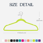 HOUSE DAY Vibrant Green Velvet Hangers 60 Pack, Non Slip Clothes Felt Hanger Heavy Duty for Coat, Premium Slim Space Saving S
