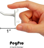 PegPro® 1" Hooks Kit for Standard “Wood Fiber” pegboard – Durable Plastic Pegboard Hooks - for Garage, Kitchen, Craft Room, a