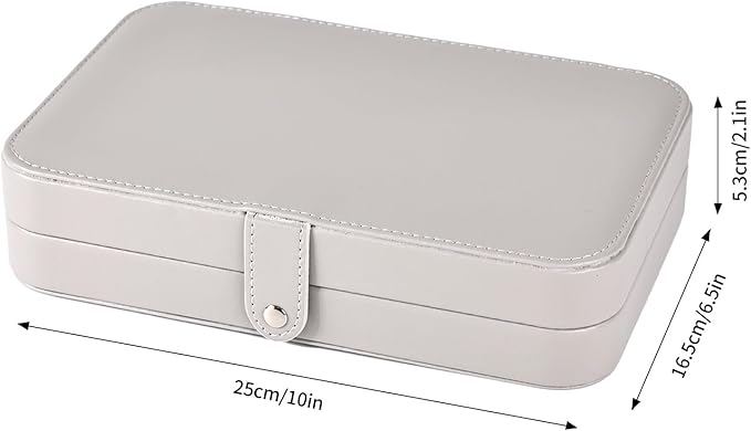 Luxury Small Travel Jewelry Box with Earring Compartments, Rectangle Jewellery Organizer Case for Women,Valentine's Day Gift 