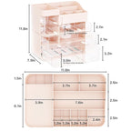 Pink Makeup Countertop Organizer,Large Capacity Make up Organizers for Vanity with 6 Drawer,Plastic Bathroom Skincare Organiz