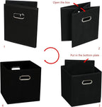 Fabric storage bins Cubes, Fabric Cube Organizer with Handle, Foldable Cube Bins for Cloth or Accessary Storage, 11x11x11, Se