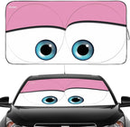 Gven Windshield Sun Shade Universal Fit for Car Window Sunshades Cover Automotive Interior Sun Protector Accessories for Compact& Midsize Sedan,Com& Subcompact SUV,Small Pickup,Wagon (Pink, S)