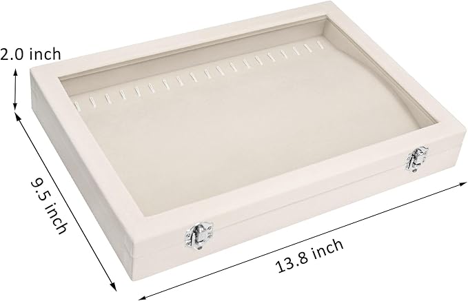 Vicoter Velvet Necklace Display Jewelry Tray 20 Hook Necklace Tray Necklace Pendant Jewelry Tray for Women and Girls
