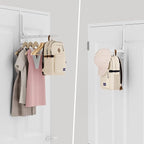 Over The Door Hanger Folding Clothes Drying Rack, Double Fold Hanging Door Hooks Coat Rack with Hooks for Indoor Laundry Room