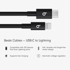 Beats USB-C to Lightning Woven Cable Fast Charging Durable/Tangle-Free Compatible Charger for Apple Devices w Lightning Ports