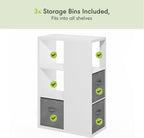 Furinno Viola Book Shelf, 3-Tier Bookshelf, Cube Storage Organizer Bookcase with Open Shelf, with Storage Bins, 13.6 x 29.3 x