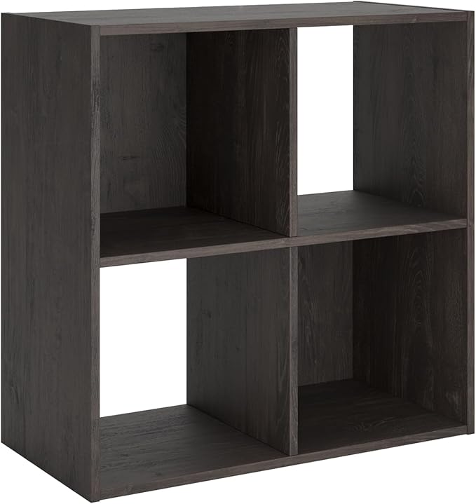 Signature Design by Ashley Piperton 4 Cube Storage Organizer or Bookcase, Charcoal