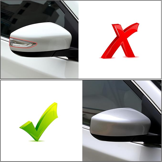 Moonlinks Compatible with Nissan Sentra 2013 2014 2015 2016 2017 2018 2019 Right Side Mirror Cover Replacement, Silver Right Passenger Side Door Rearview Side Mirror Cap Trim