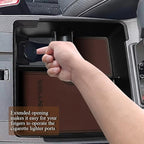 Muslogy for 2022+ Frontier Accessories Center Console Organizer Insert Tray Storage Box Armrest Organizer Compatible with Frontier 2022 2023 2024 2025 2026(Brown Leather)