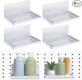 Therwen 4 Pack Magnetic Pegboard Shelves Wall Organizer Metal Pegboard Shelf Steel Tray Accessories Organizing Tools for Craf