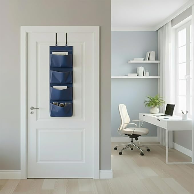 YNR Over Door Storage with 4 Pockets, Strong and Durable Hanging Wardrobe Organiser, Practical and Spacious, Hanging Storage 