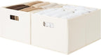StorageWorks Fabric Storage Bins for Shelves, Closet Organizers and Storage Baskets, Collapsible Storage Bins with Cutout Han