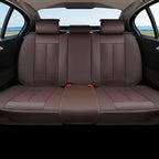 Coverado Rear Seat Covers for Cars, Brown Back Seat Protector, Back Seat Cover for Kids, 3-Pieces Waterproof Car Seat Cushion