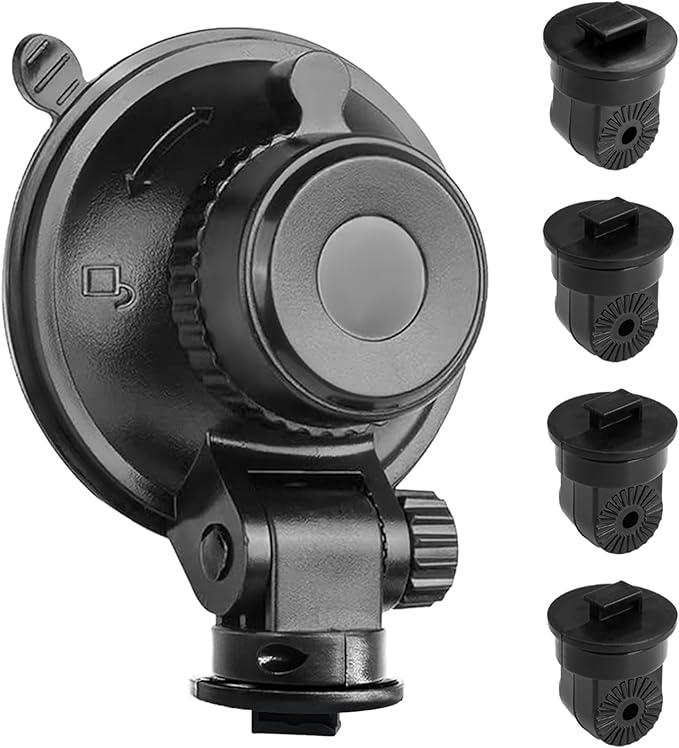 Sportway S504 Suction Cup Dash Cam Mount Holder (5th Gen) with 4pcs 360 Rotating Joints for Apeman Ssontong Biuone iZEEKER HaHoco and Most Other Car Dash Cameras