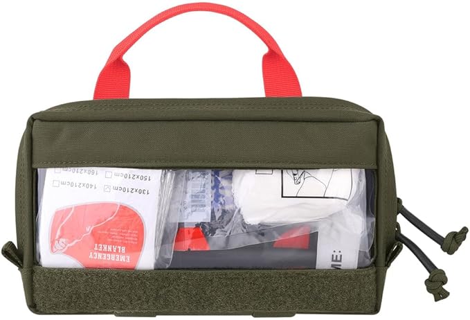 KRYDEX Clear Top Insert Bag with Hook Panel Tactical Packing Cube Travel Organizer Bag (Small -RG)