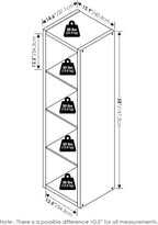 Furinno CUBICLE Book Shelf, Vertical 4-Cube Bookshelf, Extra Thick Horizontally & Vertically Reversible Bookcase with Open Ba