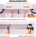 Hershii Expandable Closet Tension Shelf Rod Adjustable Metal Storage Rack Cabinet Organizer DIY Divider Separator Shelves for