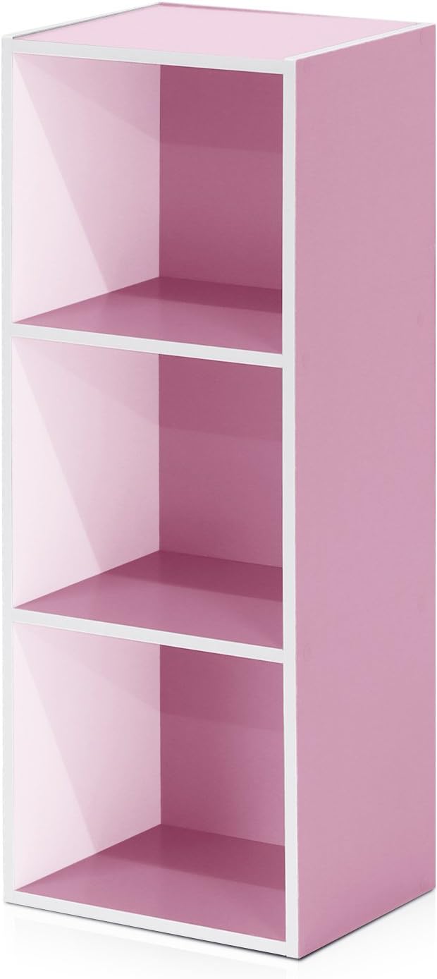 Furinno LUDER Book Shelf, 3-Cube Bookshelf, Bookcase with Open Shelves, 9.3 x 12 x 31.5, Easy Assembly, for Living Room, Bedr