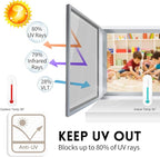 KESPEN Window Film One Way Daytime Privacy Static Cling Heat Control Glass Window Tint Mirror House Film, Silver, 35.4 Inch X 13.1 Feet