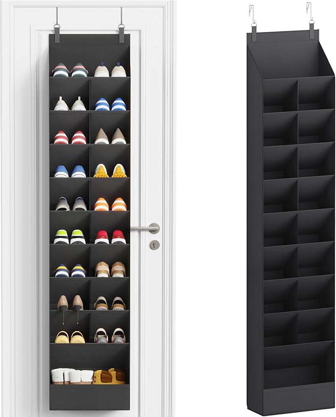 Lifewit 10 Tier Over the Door Shoe Organizer with 19 Large Deep Pockets, Fabric Hanging Shoes Shelf for Closet, Dorm Storage,
