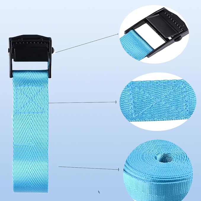 4pcs Heavy Duty Tie Down Straps with Adjustable Cam Buckles, 39"x1" Lashing Straps for Kayak, Cargo, Luggage, Cinch, Canoe, Bicycles, Motorcycles, TruckSecure Straps （Sky Blue）