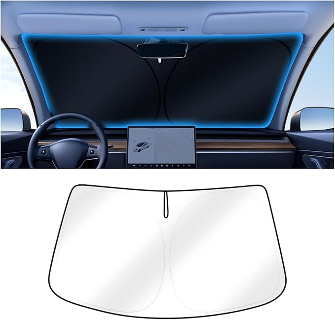 Windshield Sun Shade for 2024-2025 2026 Hyundai Santa Fe Accessories Upgraded Double-Layer Front Window Sunshade Cover Sun Visor Protector Foldable Block UV Rays Keep Vehicle Cool