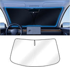 Windshield Sun Shade for 2017-2025 2026 Tesla Model Y/3 Accessories (Fit 2025 Model Y Juniper/2024 Model 3 Highland) Double-Layer Front Window Sunshade Sun Visor Block UV Rays Keep Car Cool