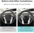 Hand-Stitched Steering Wheel Cover with Microfiber Leather Fit for Toyota Prius 2010-2015/Prius V Prius C 2012-2017/Aqua 2014 2015/Prius Plus 2013/Prius Plug-in Hybrid 2013 DIY Car Interior