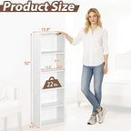 SUPER DEAL 5-Tier Open Shelf Bookcase and Bookshelf, Freestanding Display Storage Shelves Narrow Cube Storage Organizer for S