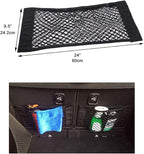 Universal Mesh Cargo Net Storage Net Wall Sticker Organizer Pouch Bag Storage Mesh Net for Car Trunk Storage Add On Organizers for Car Truck (24" x 9.5"（2 Packs)