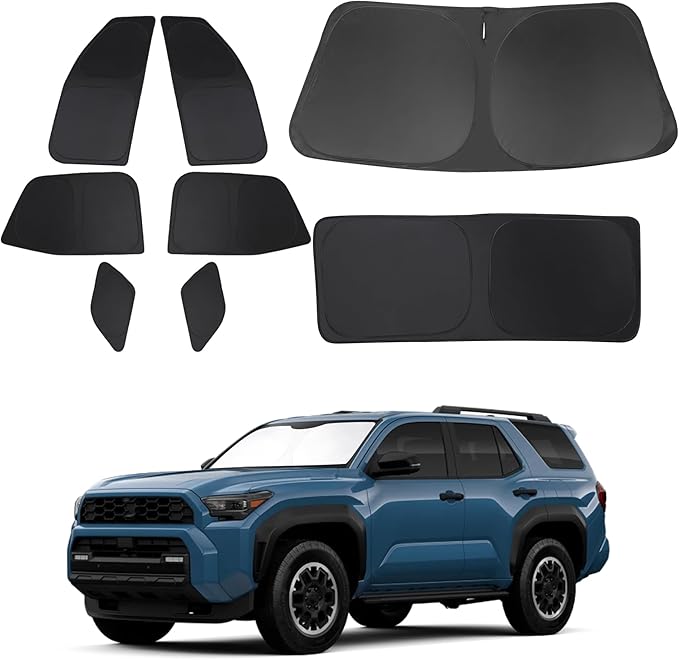 TINGLU Window Shades for Toyota 4Runner 2025 2026 Accessories Car Side Full Windows Rear Triangular Windshield Sun Shade Sun UV Rays & Privacy Protection for Camping 8PCS