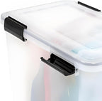 IRIS USA WeatherPro 47 Qt Storage Bins with Lids, 2 Pack, BPA-Free Plastic Gasket Box with Tight Latch and Seal, Stackable Ne